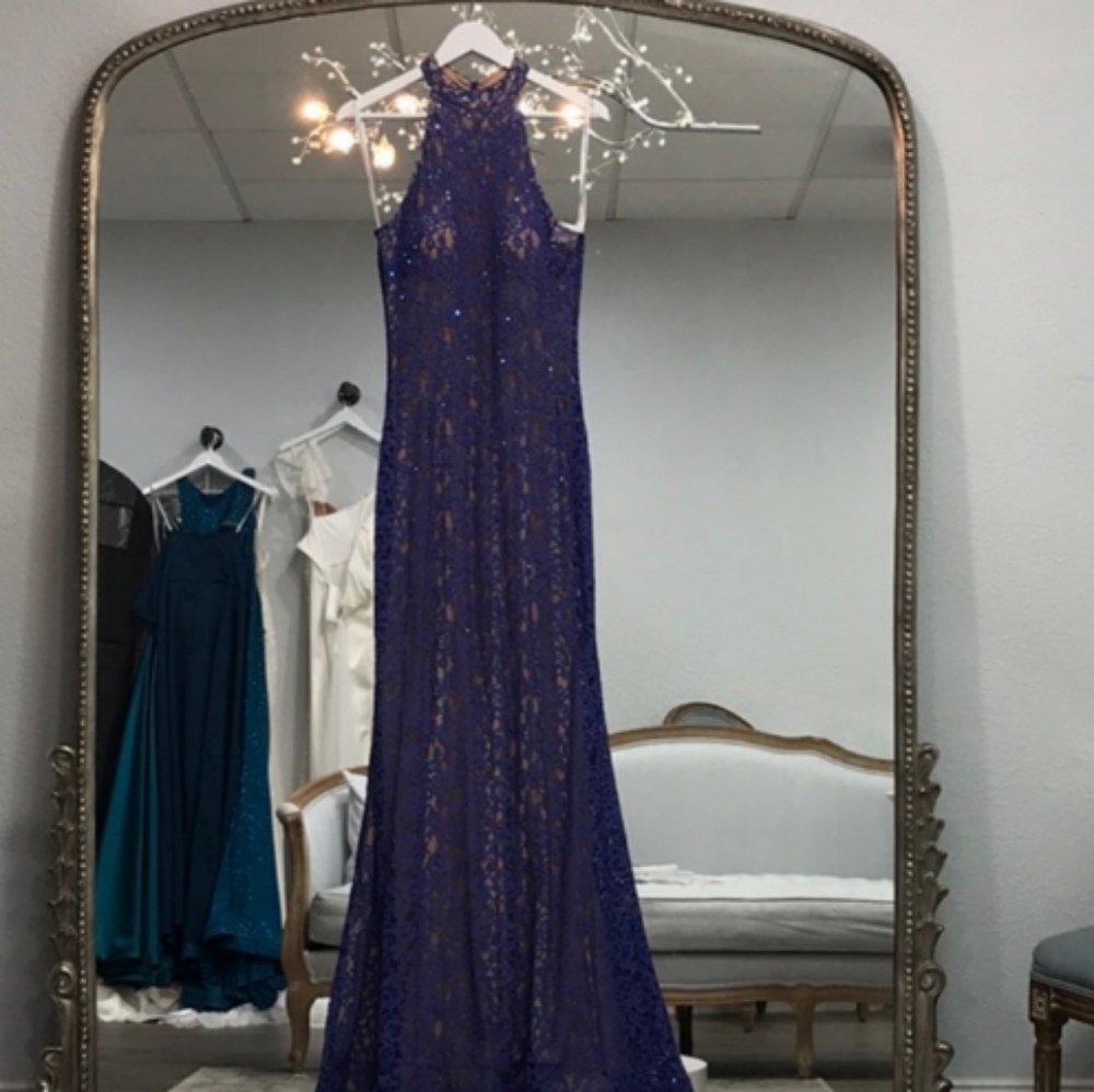 Jovani Purple Lace Gown